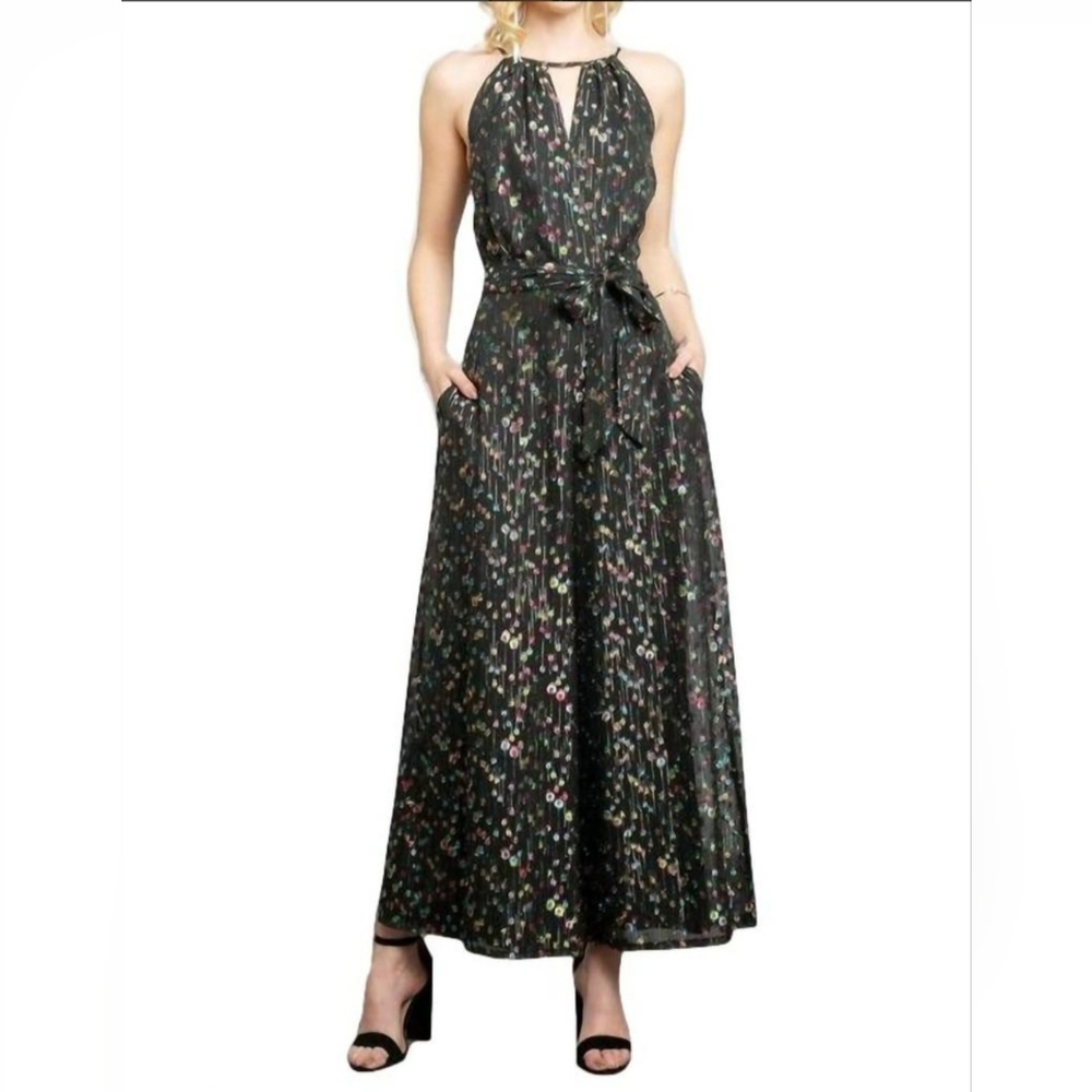 Eva Franco Anthropologie Black With Colorful Dots Jumpsuit - Picture 4 of 9